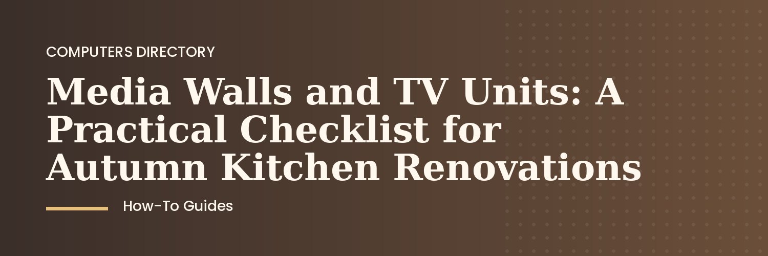 A modern media wall with built-in TV unit in a bespoke fitted kitchen